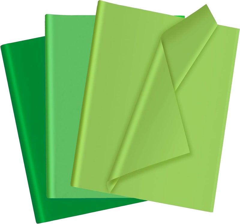 Hlonon 30 Sheets Green Tissue Paper for Gift Bags, Assorted Green Tissue Paper Wrap Bulk for Decoration Weddings Birthday DIY Project Saint Patrick's Day Christmas Wrapping Crafts Decor, 14 X 20 Inches - Image 1